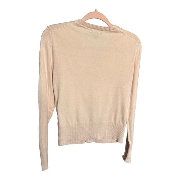 Gap light pink button up knit cardigan sweater ribbed hem 100% cotton small - Picture 2 of 5